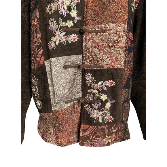 Vintage White Stag Size Medium 810 Paisley Patchwork Floral Embroidered Jacket - Picture 4 of 6